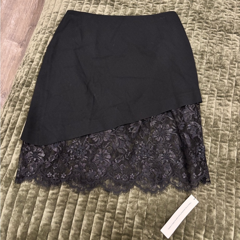 Reformation Perla Black Lace Trim Skirt - Picture 4 of 5